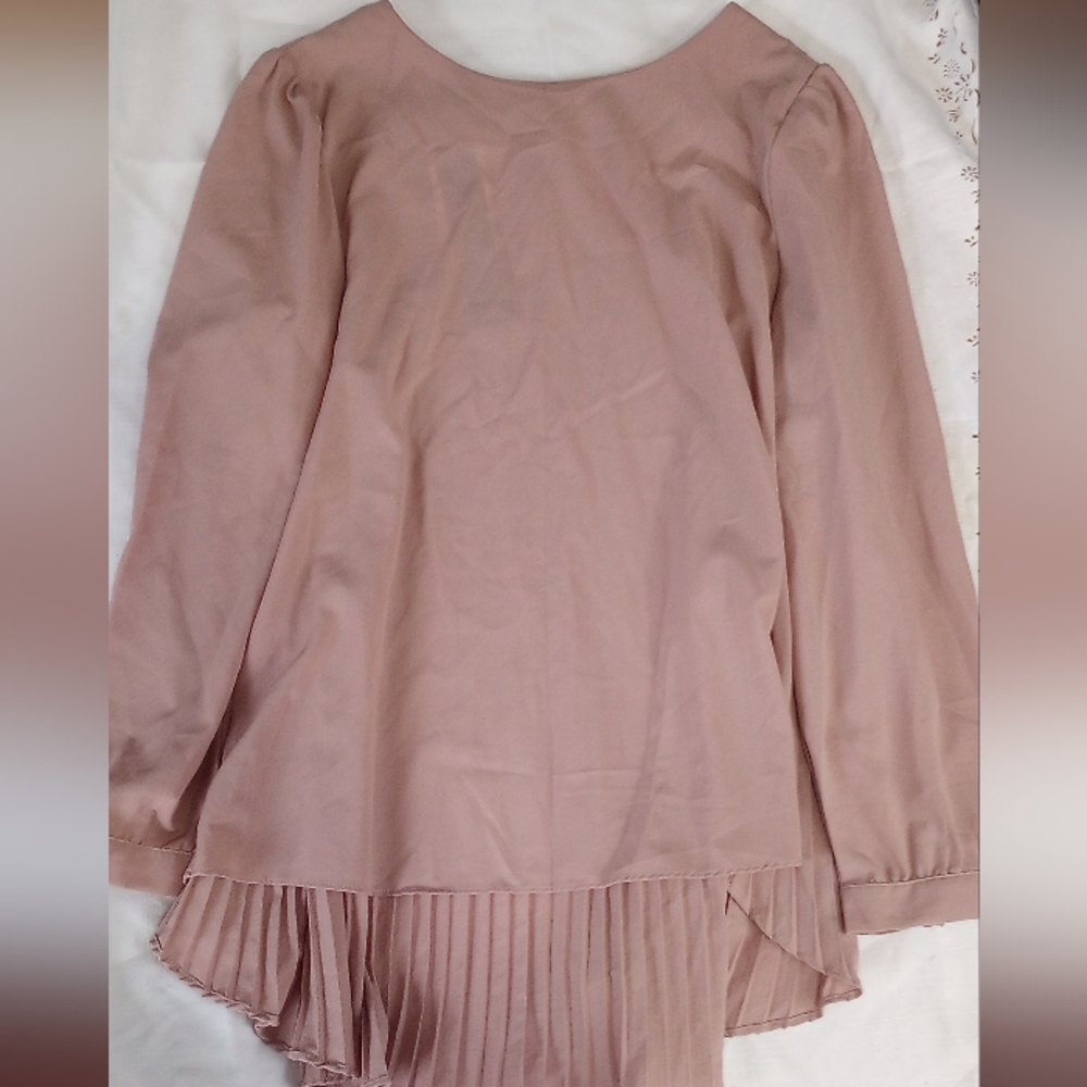Women's high low mauve dress top, feminine, poeats
